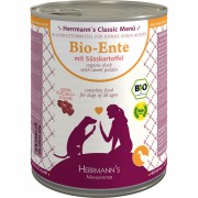 24er-SET Bio Ente mit Süßkartoffeln 800g Hund Nassfutter Herrmann