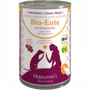 48er-SET Bio Ente mit Süßkartoffeln 400g Hund Nassfutter Herrmann
