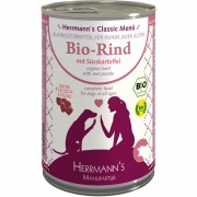 48er-SET Bio Rind mit Süßkartoffel 400g Hund Nassfutter Herrmann