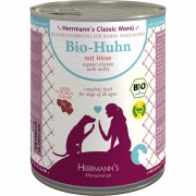 24er-SET Bio Huhn mit Hirse 800g Hund Nassfutter Herrmann