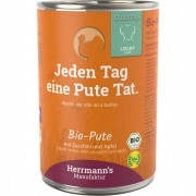 48er-SET Bio Pute mit Apfel Salat Topi Zucchini Sellerie Leinöl 400g Hund Nassfutter Herrmann
