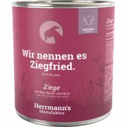 24er-SET Ziege NICHT BIO mit Rote Beete Apfel Kürbis 800g Hund Nassfutter Herrmann