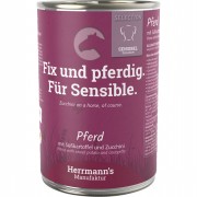 48er-SET Pferd NICHT BIO mit Süsskartoffel Zucchini und Leinöl 400g Hund Nassfutter Herrmann